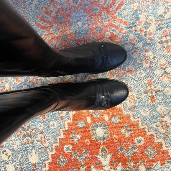 Sisley vintage black leather tall riding boots (no box) - Picture 8 of 10